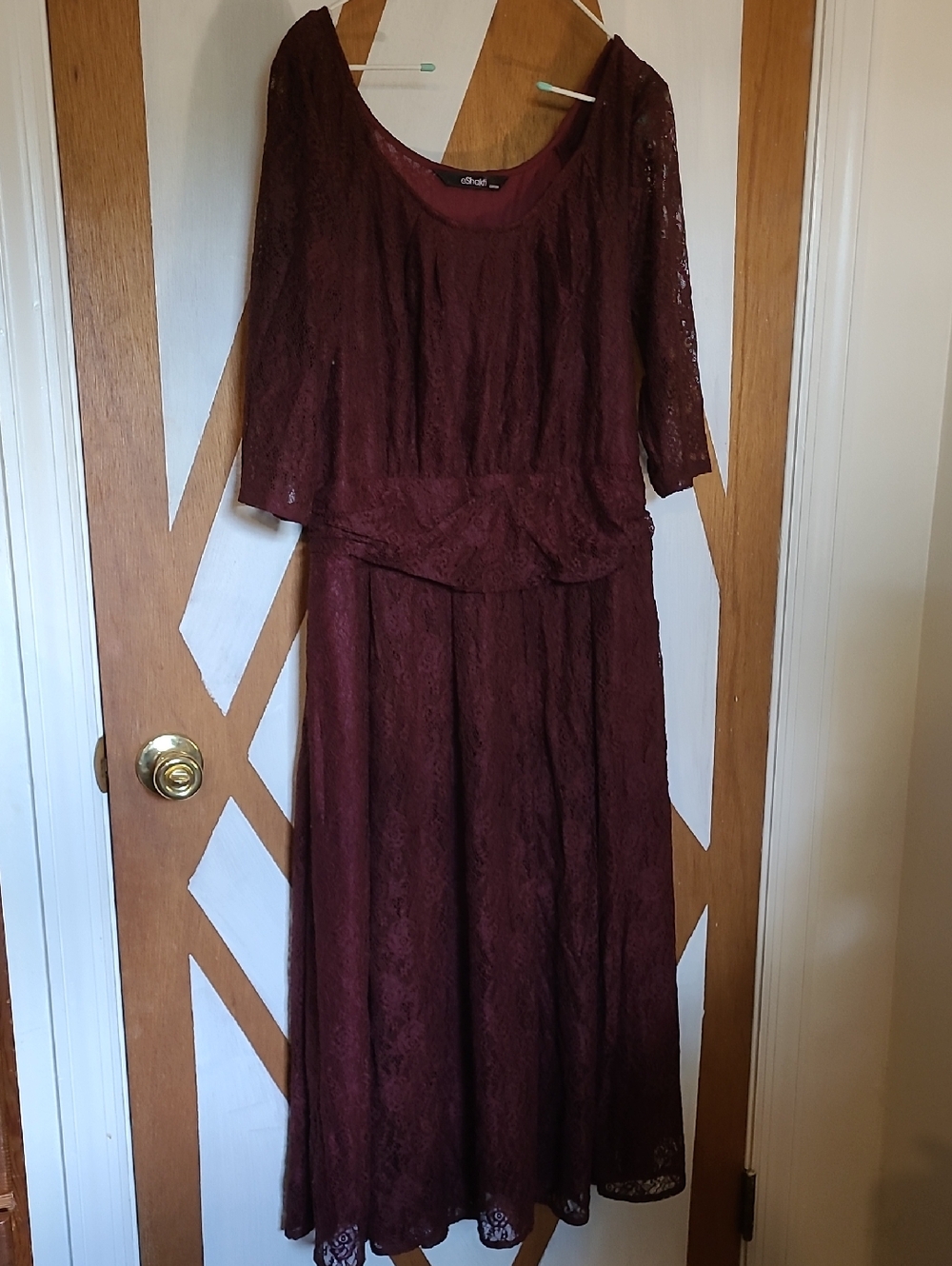 eshakti Burgundy Lace Dress